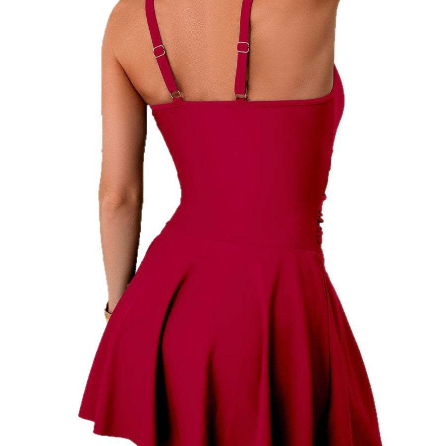 Damen Tankini mit figurbetontem Rock und sportlichem Oberteil R&B