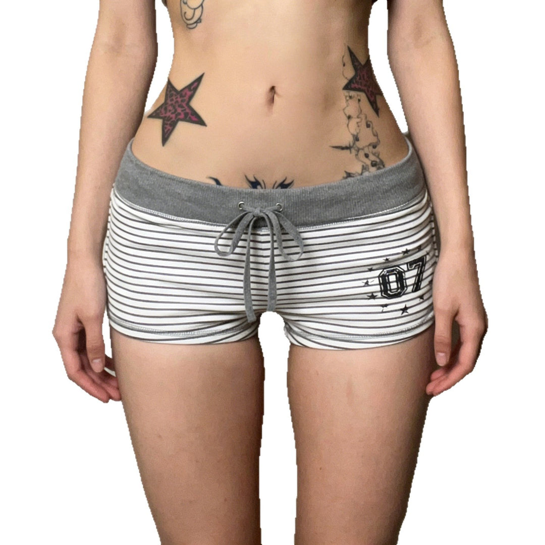 Damen Baumwollshorts mit komfortablem Gummibund und trendigem Streifenmuster R&B