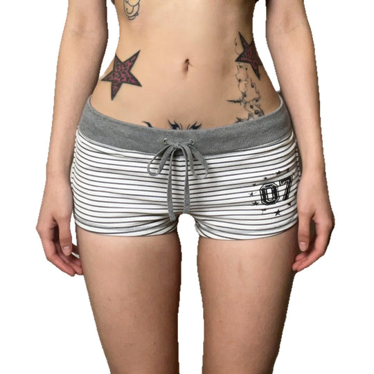 Damen Baumwollshorts mit komfortablem Gummibund und trendigem Streifenmuster R&B