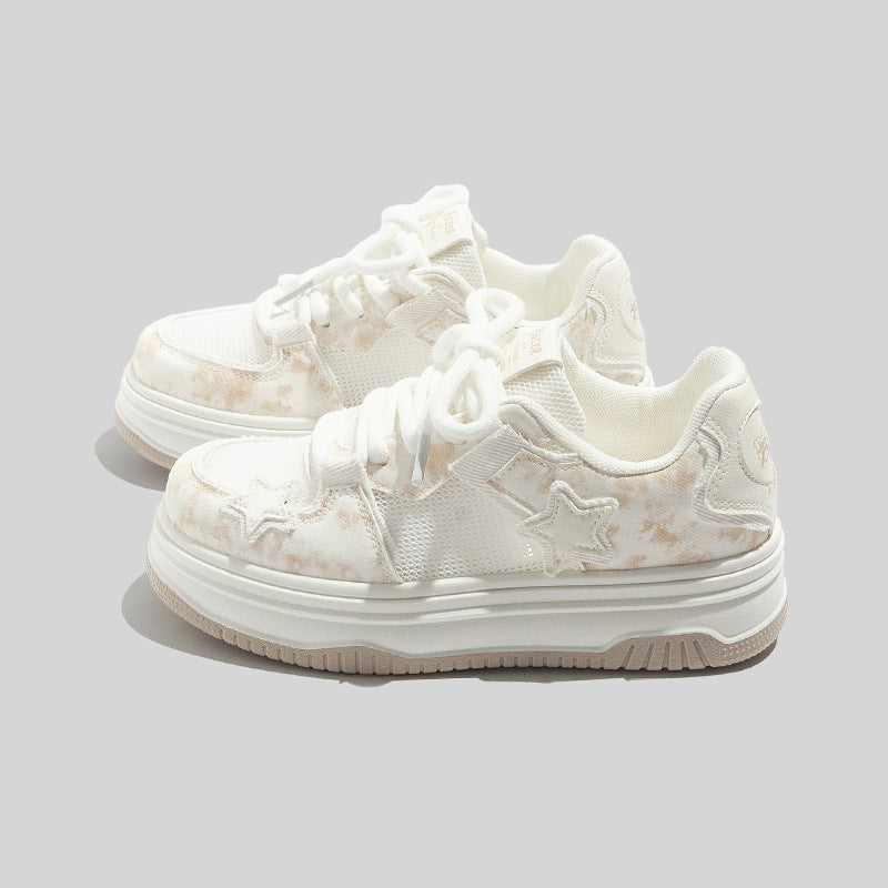 Damen Sneakers im sportlichen Style mit dekorativem Sternen-Muster und atmungsaktiven Obermaterialien