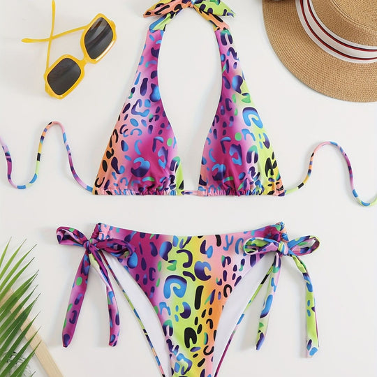 Damen Triangel-Bikini mit verspielten Schleifen R&B