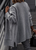 Damen gemütlicher Strickcardigan mit lässiger Silhouette und praktischen Taschen R&B