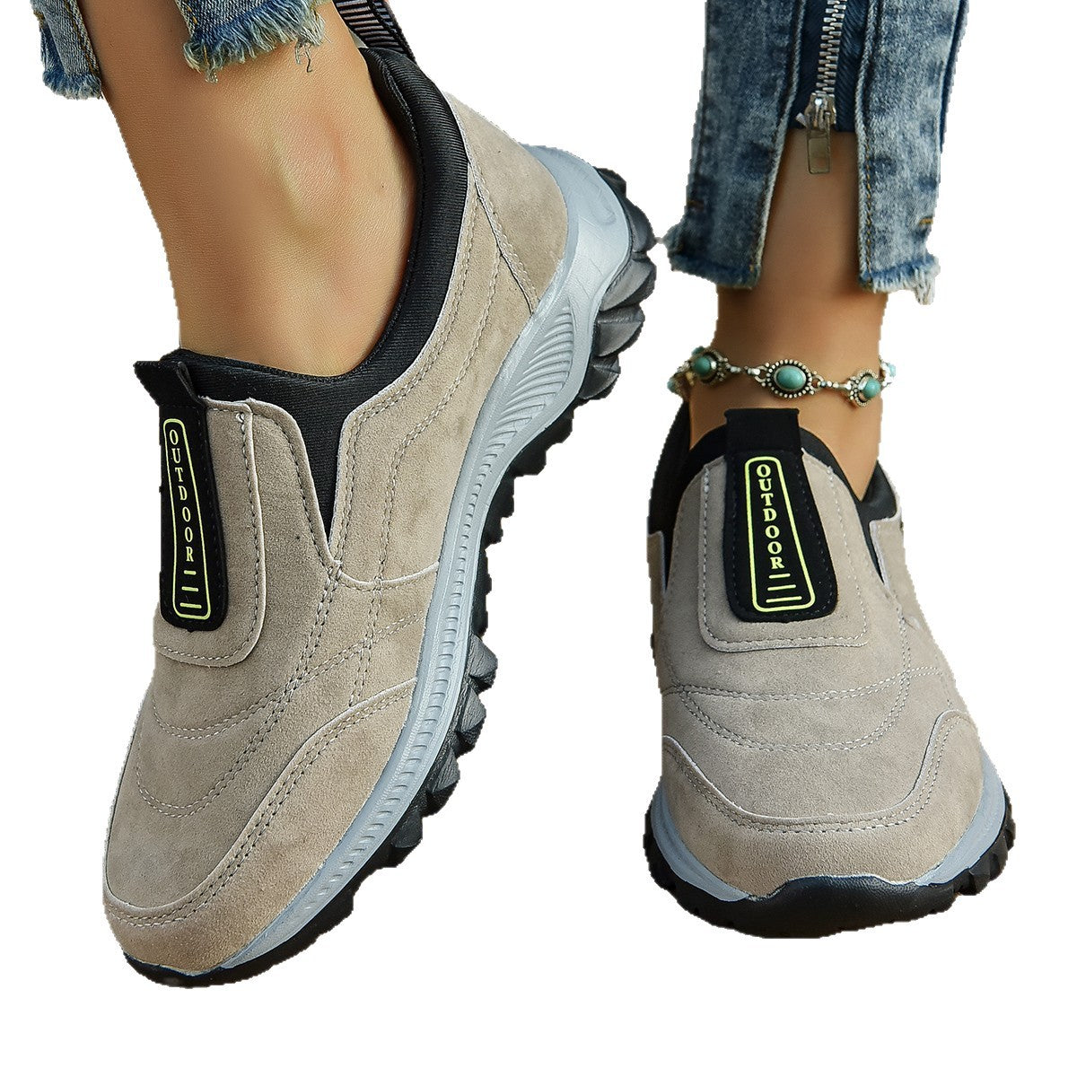 Damen Bequeme Outdoor-Sneaker mit rutschfester Sohle und atmungsaktivem Obermaterial R&B