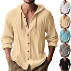 Herren lässige Kapuzenshirtjacke mit Knopfleiste und praktischen Taschen R&B