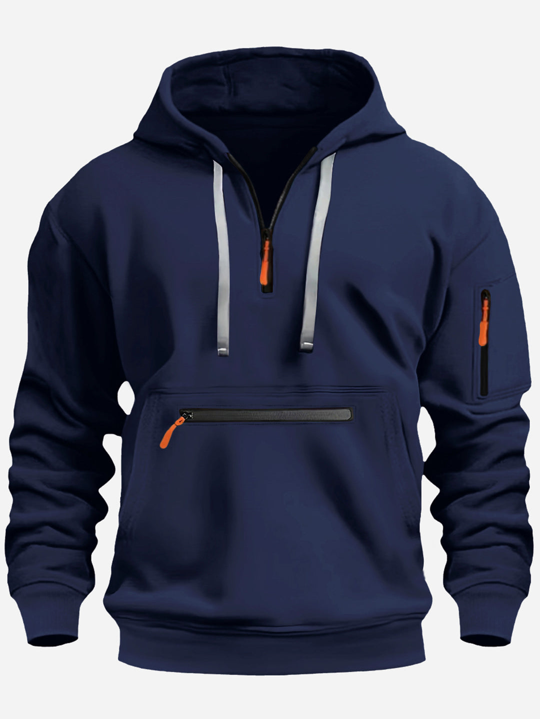 Herren modischer Kapuzenpullover mit praktischen Reißverschluss-Taschen R&B