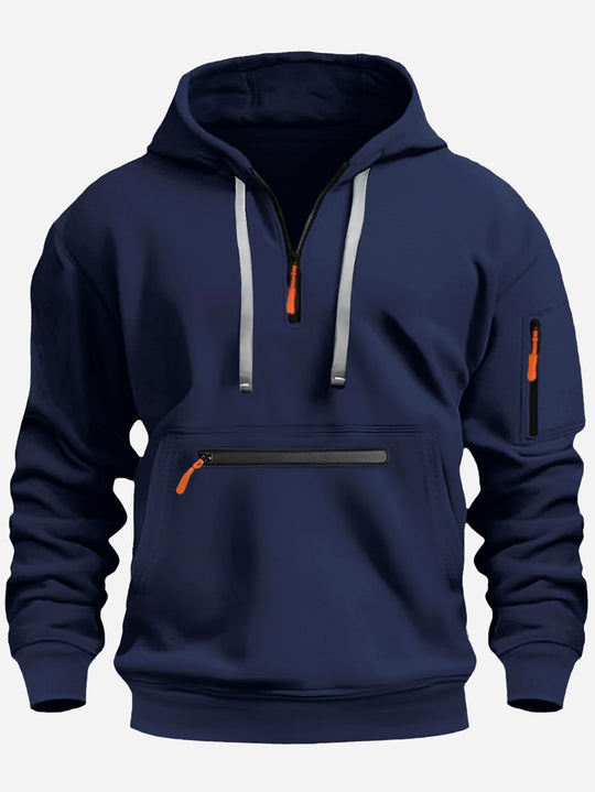 Herren modischer Kapuzenpullover mit praktischen Reißverschluss-Taschen R&B