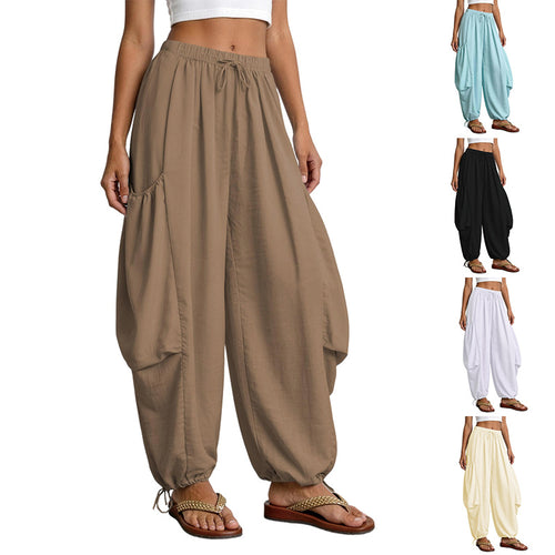 Damen Bequeme Freizeithose mit übergroßen Taschen und elastischem Bund R&B