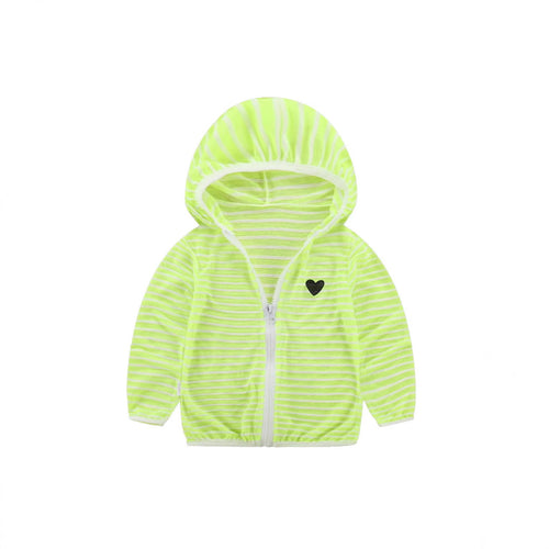 Unisex nan leichte gestreifte Kapuzenjacke mit Reißverschluss für Babys und Kleinkinder R&B