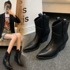 Damen modische Ankle Boots im eleganten Look mit spitzem Zehenbereich R&B