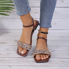 Damen Glamouröse Strandsandalen mit funkelnden Strass-Akzenten und komfortabler Sohle R&B