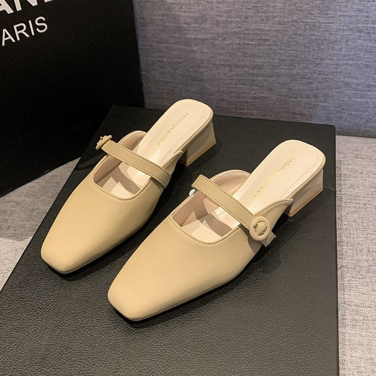 Damen elegante Mules mit schickem Riemendesign R&B