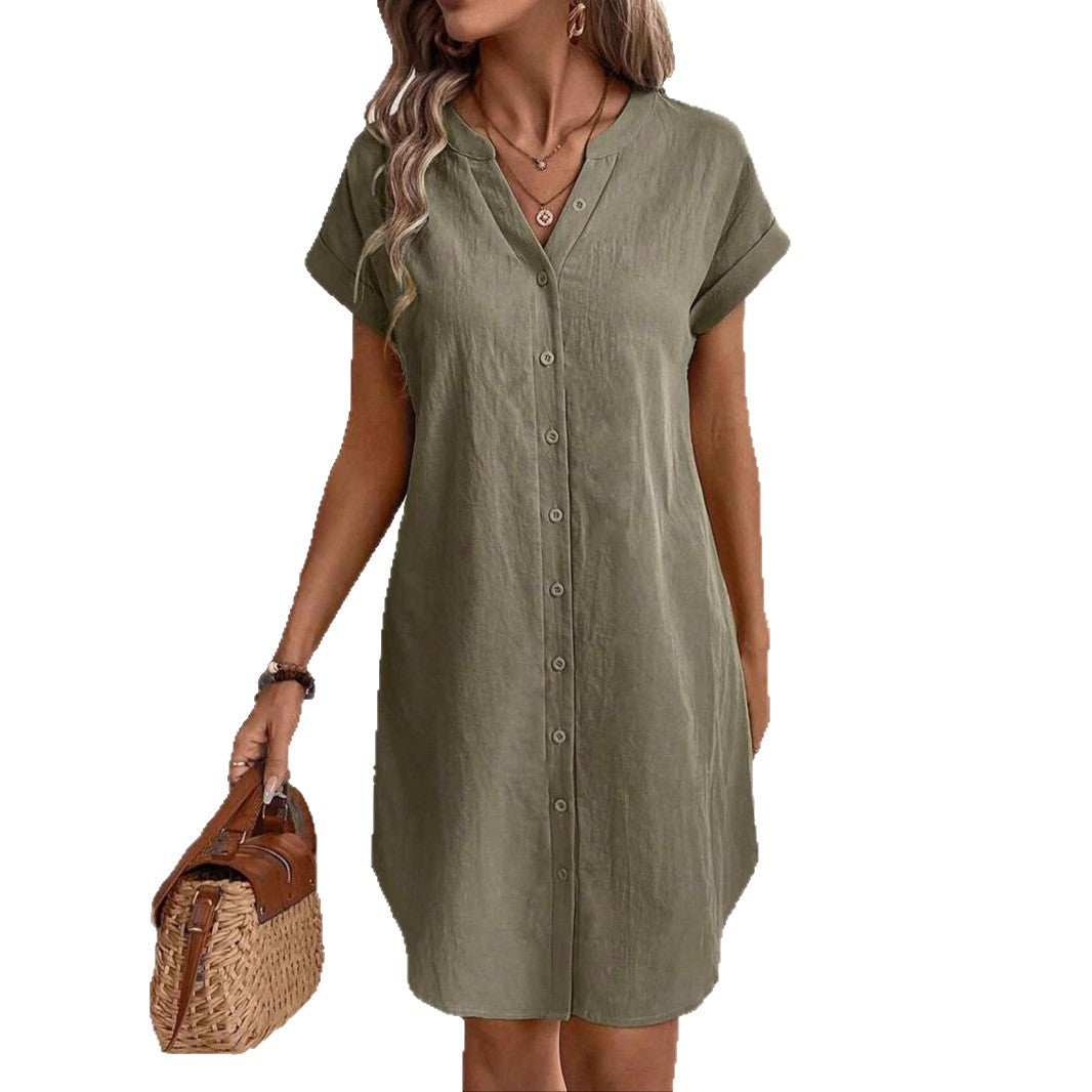 Damen lässiges Hemdblusenkleid R&B