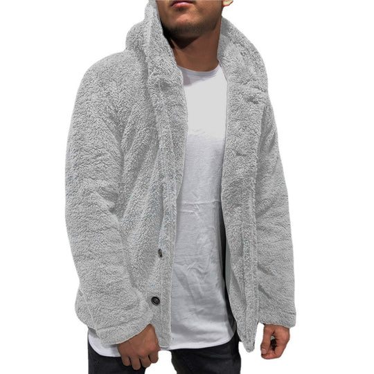 Herren Kuschelige Teddyjacke mit breitem Revers und praktischen Taschen R&B