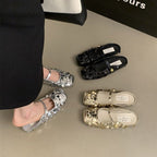 Damen festliche Plateau-Pumps mit glitzernden Pailletten und elegantem Riemchen R&B