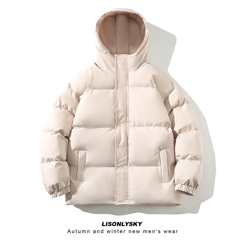 Herren gesteppte Winterjacke mit hohem Kragen und seitlichen Taschen