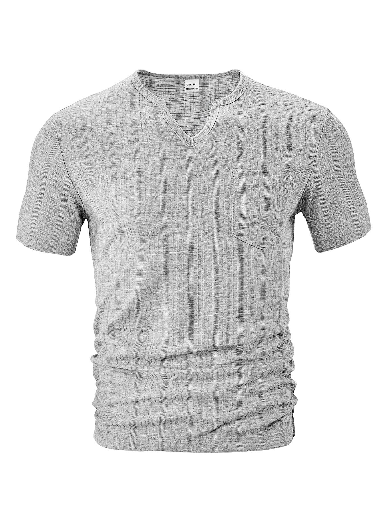 Herren Kurzarm T-Shirt mit V-Ausschnitt und Brusttasche R&B