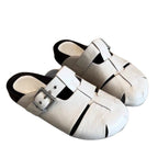Damen Komfortable Clogs mit modischem Schnallenverschluss R&B