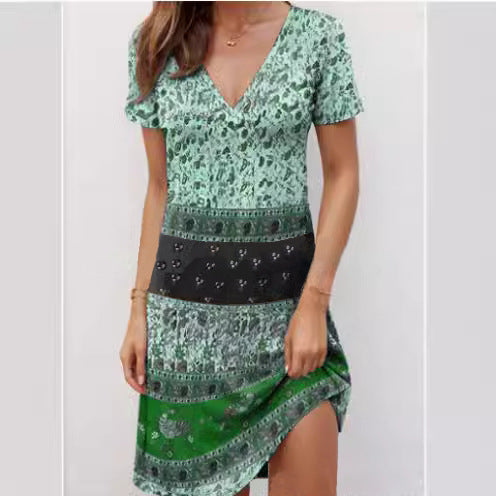 Damen Sommerkleid mit V-Ausschnitt R&B