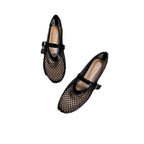 Damen Ballerina-Schuhe mit Netzdesign und verstellbarem Riemen R&B