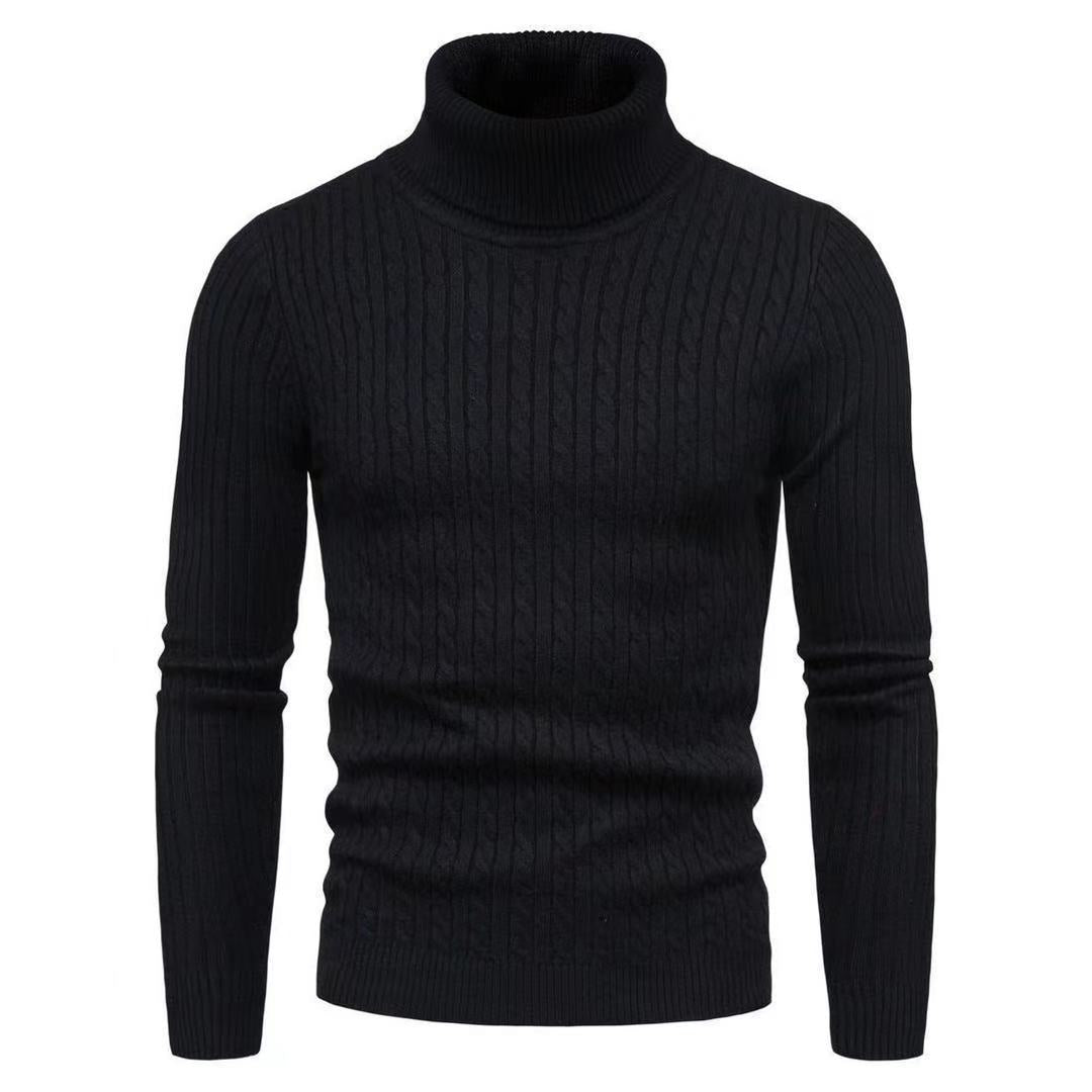 Herren Rollkragenpulli mit strukturiertem Zopfmuster R&B
