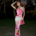 Damen Elegantes Maxikleid mit floralem Design R&B