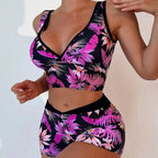 Damen Sport-Bikini-Set mit hoch geschnittenem Oberteil und bequemem Shorts R&B