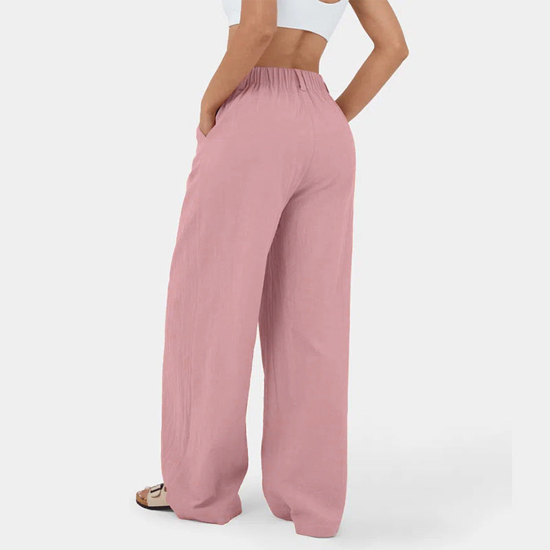 Damen Weite Chinohose mit elegantem Faltenwurf und seitlichen Taschen R&B