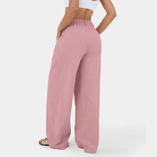Damen Weite Chinohose mit elegantem Faltenwurf und seitlichen Taschen R&B