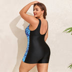 Damen Figurbetonter Schwimmanzug mit trendigem Farbblock-Design R&B
