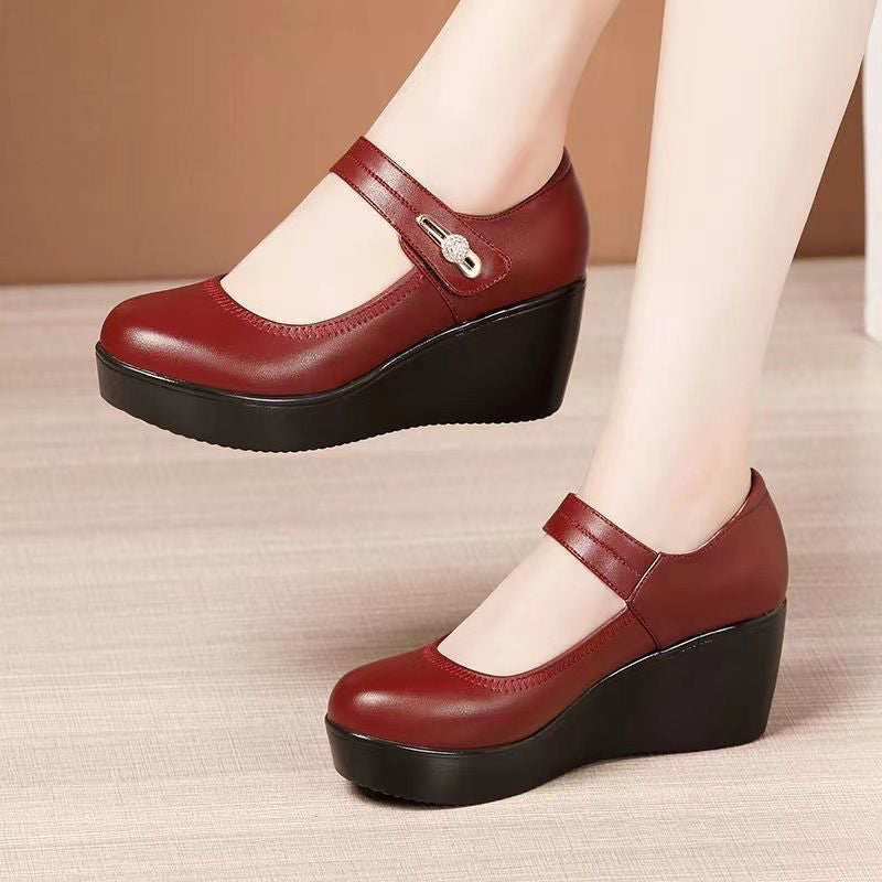 Damen Elegante Plateauschuhe mit modischem Riemen und luxuriösem Absatz R&B