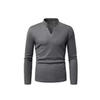 Herren Langarmshirt mit modernem Stehkragen und strukturiertem Design