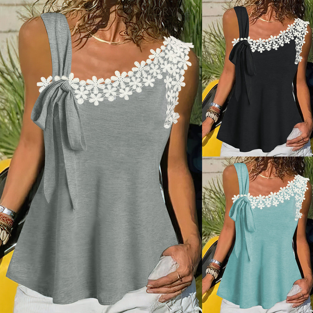 Damen Sommerliche Bluse mit verspieltem Spitze-Overlay R&B