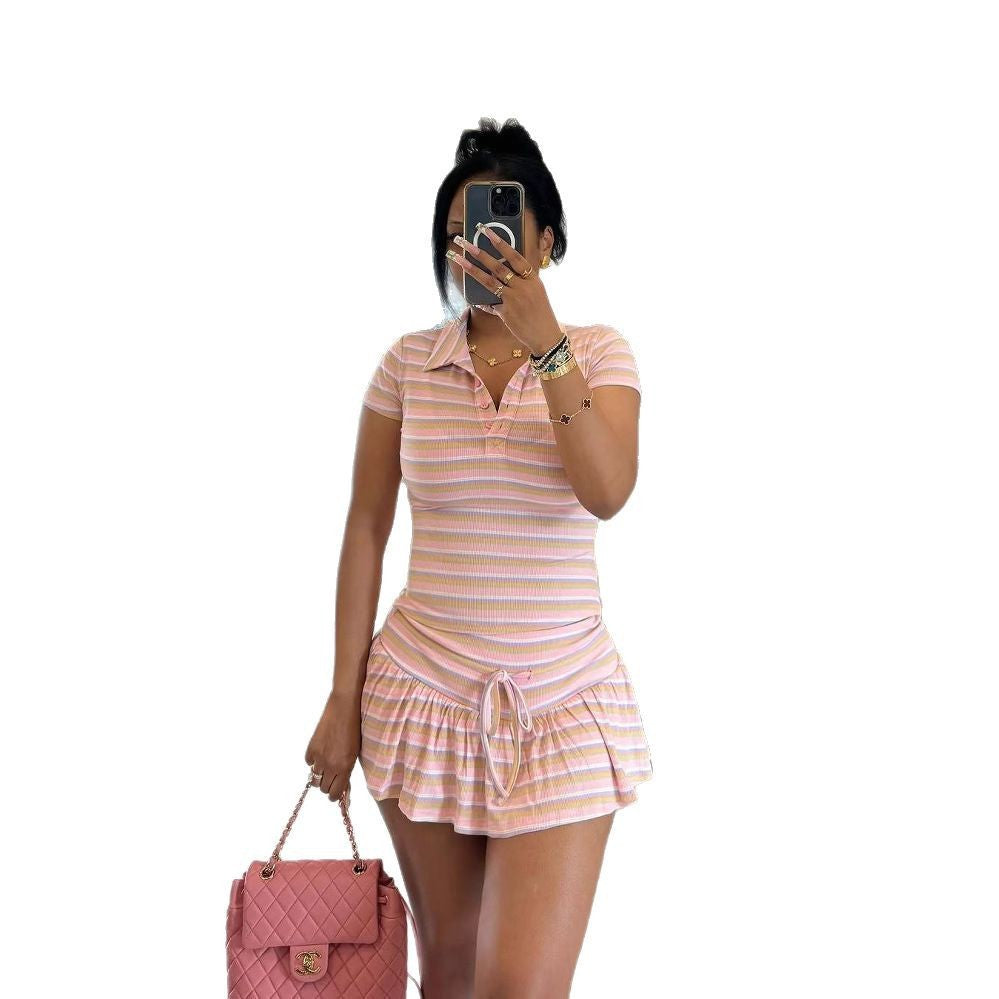 Damen Sportliches Polo-Kleid mit Rüschendetails R&B