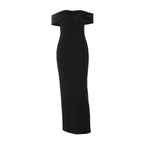 Damen Damenhaftes Maxi-Kleid mit off-shoulder Design und eleganten Knopfdetails R&B