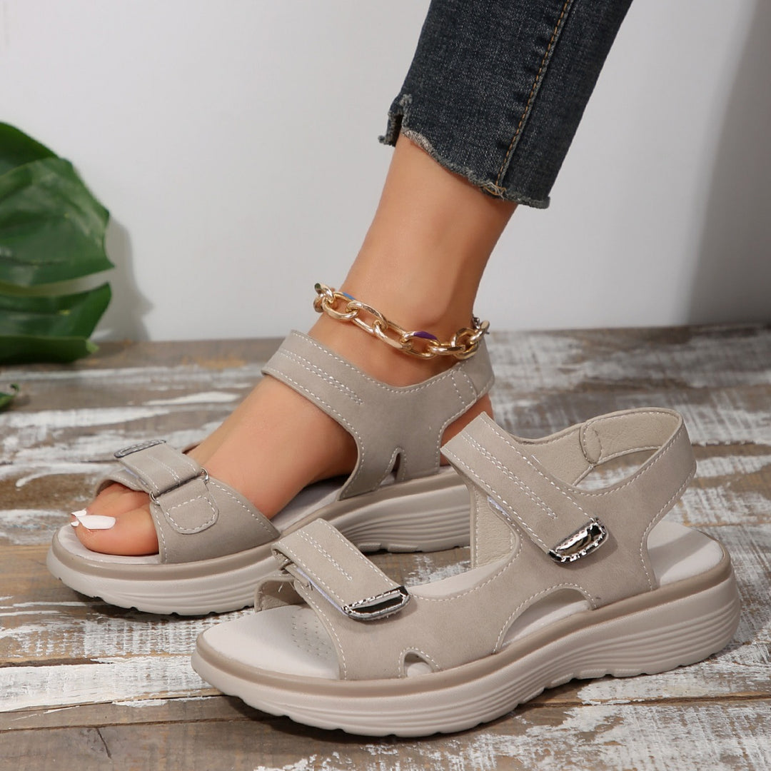 Damen Komfortsandalen mit verstellbaren Klettverschlüssen und ergonomischem Fußbett R&B