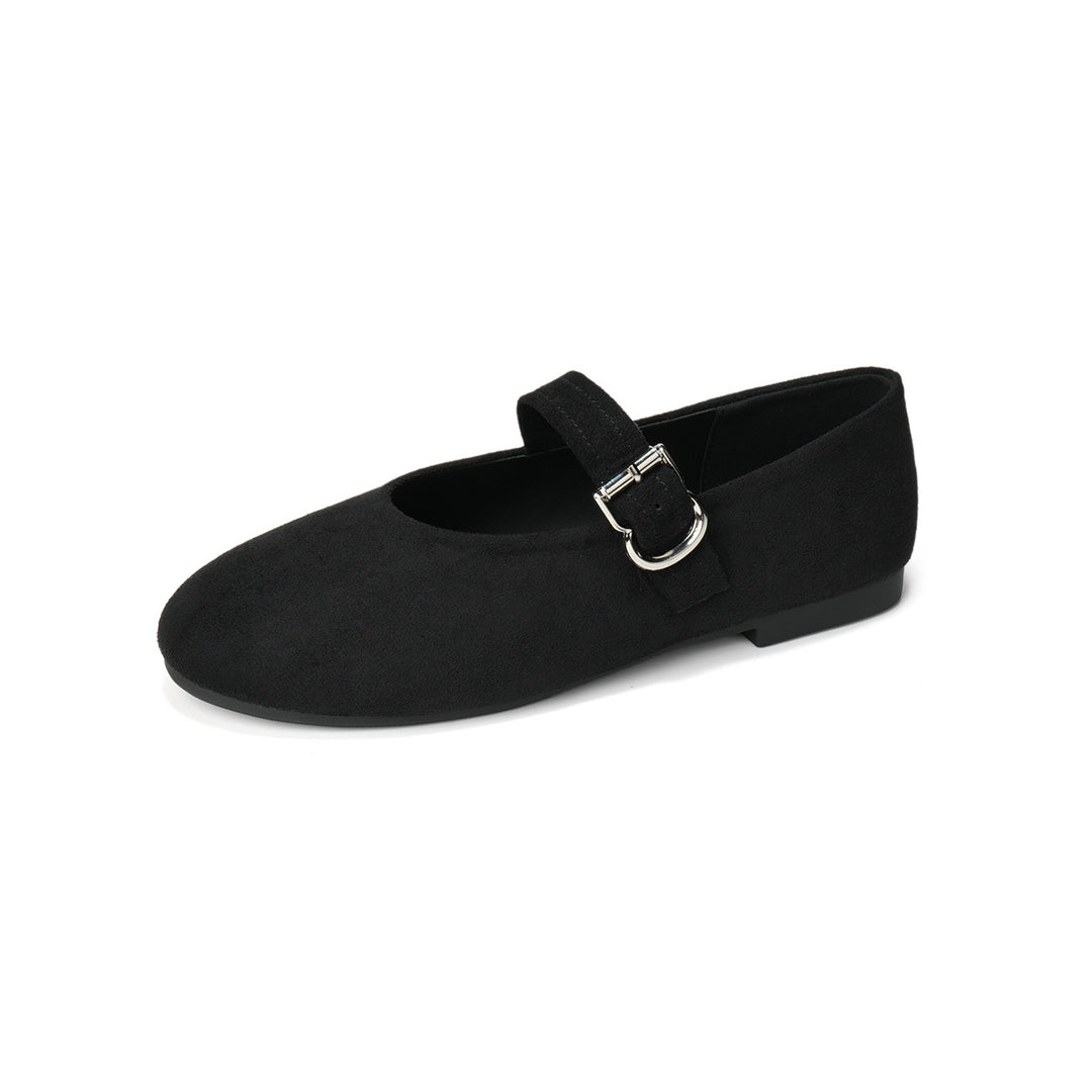 Damen Ballerinas mit elegantem Riemchen und modischer Schnallenapplikation R&B