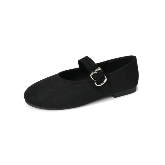 Damen Ballerinas mit elegantem Riemchen und modischer Schnallenapplikation R&B
