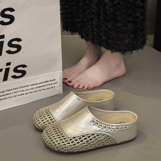 Damen Mode-Mules mit elegantem Geflecht R&B