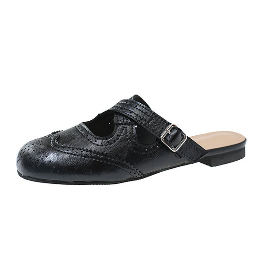 Damen Modische Hausschuhe mit eleganten Schnallen und luftiger Perforation R&B