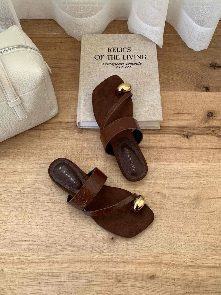 Damen Komfortable Sandalen mit dekorativem Riemen und ergonomischer Sohle R&B