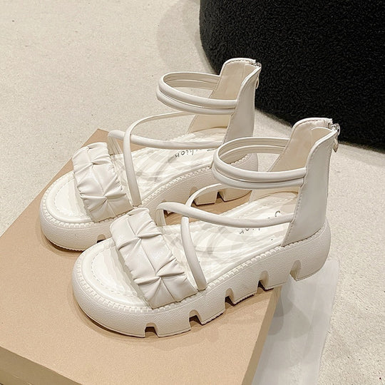 Damen modische Keilsandalen mit raffiniertem Riemendesign R&B