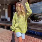Damen Kreativer Strickpullover mit Wabenmuster R&B