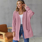 Damen Großer Strickcardigan mit definiertem Rippendesign und praktischen Taschen R&B