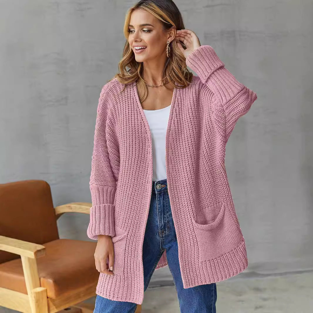 Damen Großer Strickcardigan mit definiertem Rippendesign und praktischen Taschen R&B