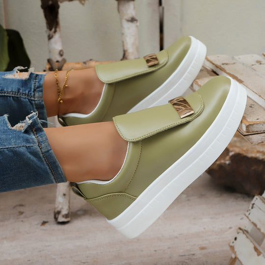 Damen modische Slip-On Sneakers mit auffälligem Verschluss R&B