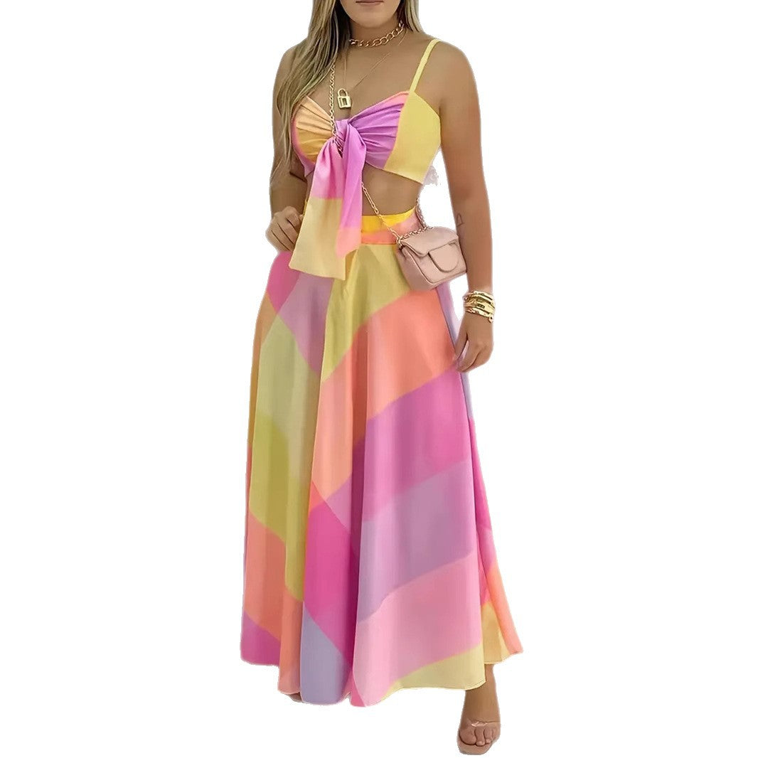 Damen Maxikleid mit raffiniertem Knotendesign R&B