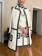 Damen Elegante und raffinierte Jacke mit strukturiertem Design und Kontrastnähten