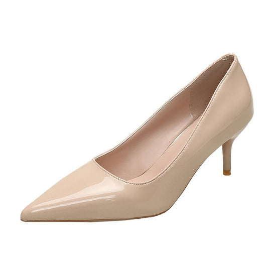 Damen Spitze High Heels mit glänzender Lackoberfläche R&B