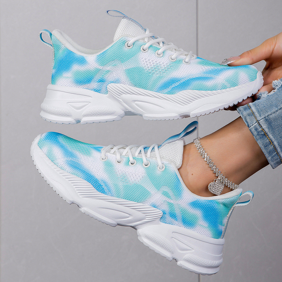 Damen Sportliche und farbenfrohe Laufschuhe mit atmungsaktivem Mesh-Obermaterial