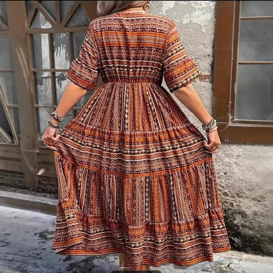 Damen Sommerkleid im Boho-Stil mit weitem Schnitt R&B